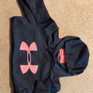 Under Armour Black Hoodie with Coral Logo
